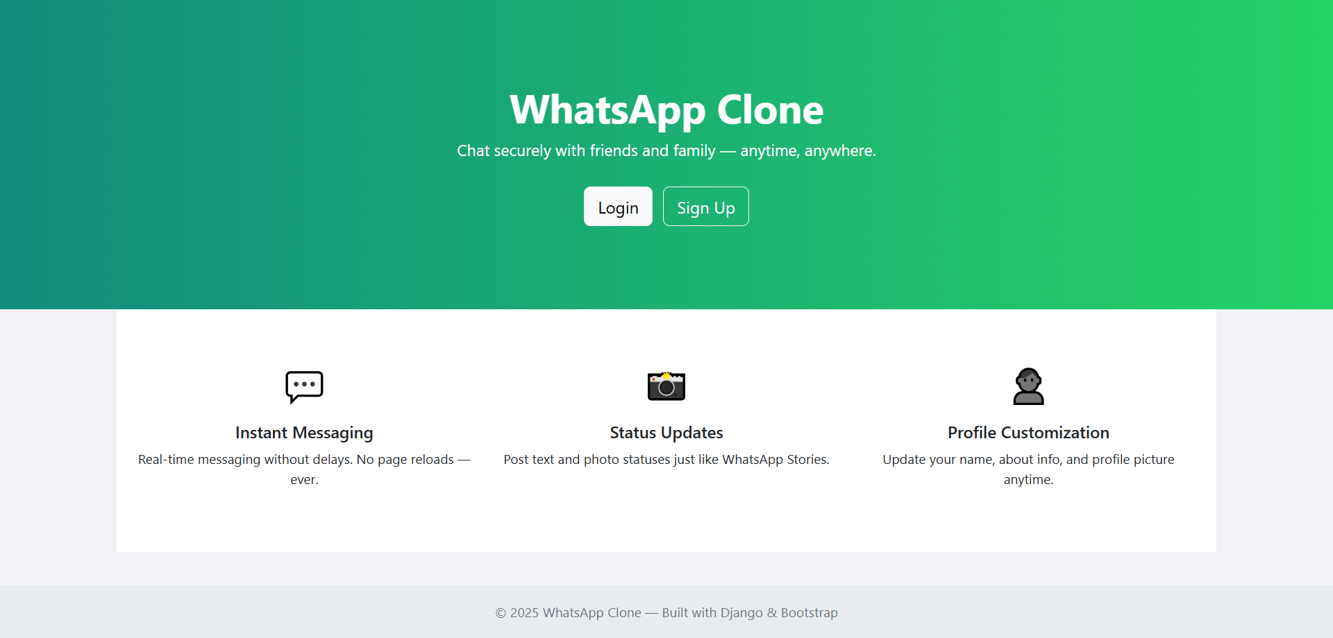 WhatsApp Clone Screenshot